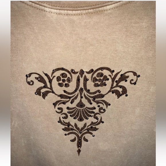 XCIT u.s.a. Ladies Causal Comfy Vintaged Weathered Tee XL Beige Sun Bleached - Picture 2 of 5